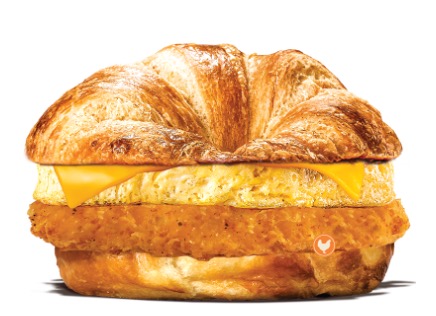 Burger King Breakfast Menu - Chick'N Crisp Croissan'wich with Egg